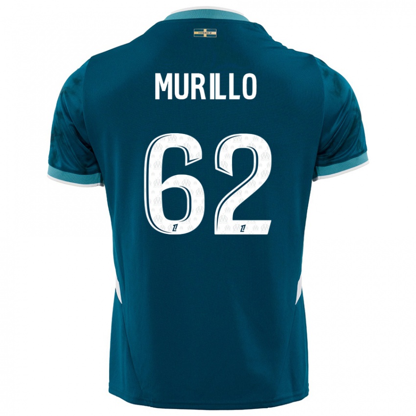 Homme Maillot Amir Murillo #62 Turquoise Bleu Tenues Extérieur 2024/25 T-Shirt Belgique