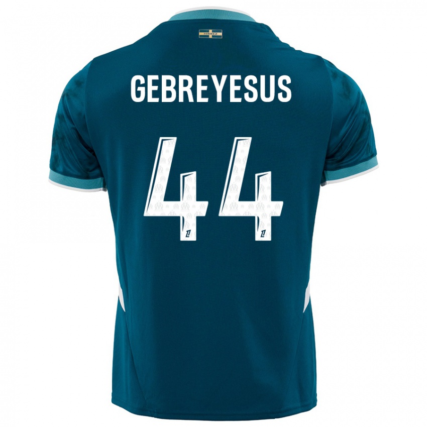 Herren Esey Gebreyesus #44 Türkisblau Auswärtstrikot Trikot 2024/25 T-Shirt Belgien