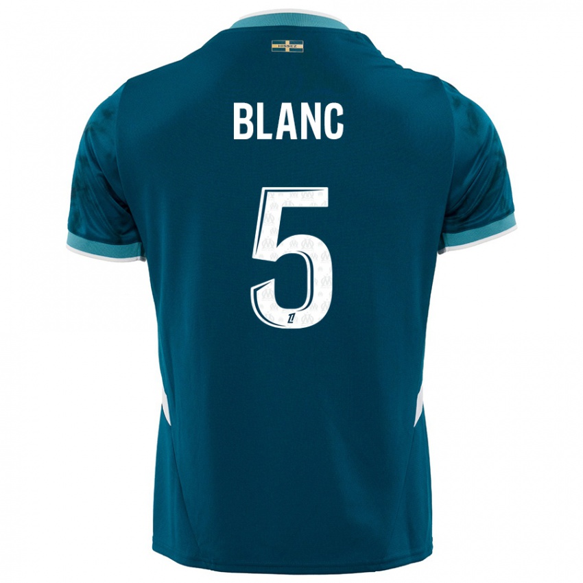 Homme Maillot Amandine Blanc #5 Turquoise Bleu Tenues Extérieur 2024/25 T-Shirt Belgique