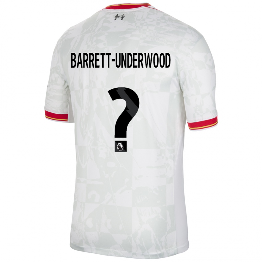 Homme Maillot Keehan Barrett-Underwood #0 Blanc Rouge Noir Troisieme 2024/25 T-Shirt Belgique