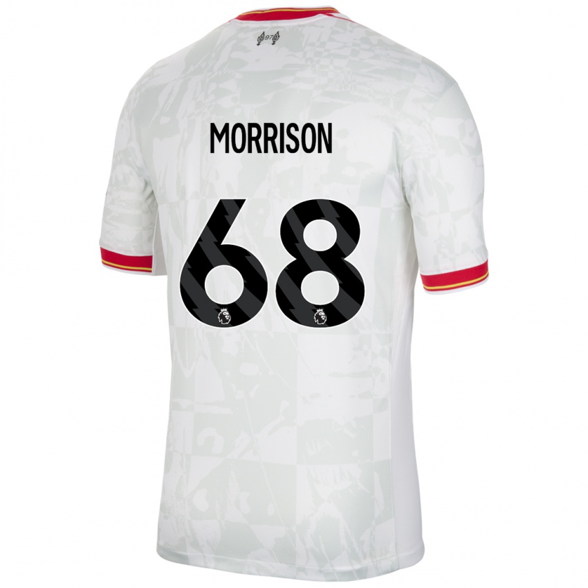 Homme Maillot Kieran Morrison #68 Blanc Rouge Noir Troisieme 2024/25 T-Shirt Belgique