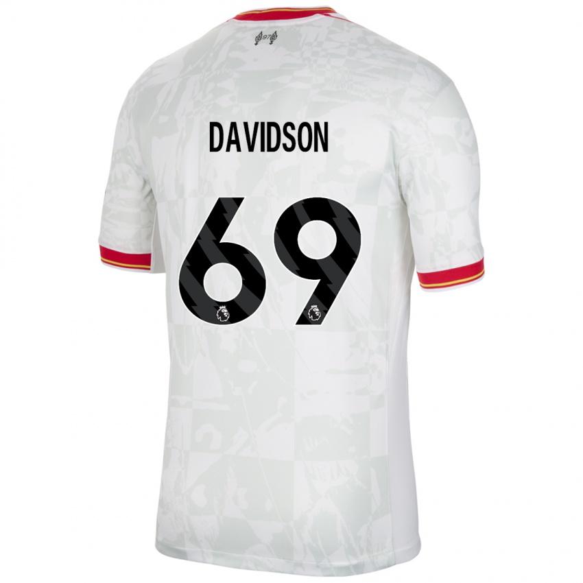 Homme Maillot Josh Davidson #69 Blanc Rouge Noir Troisieme 2024/25 T-Shirt Belgique