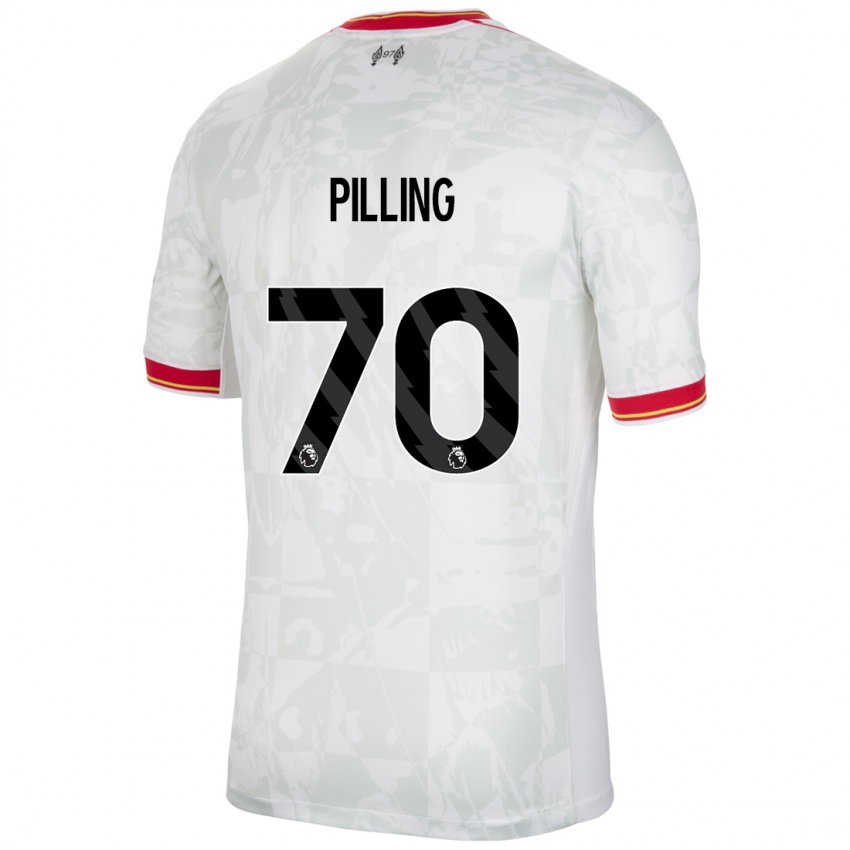 Homme Maillot Tommy Pilling #70 Blanc Rouge Noir Troisieme 2024/25 T-Shirt Belgique