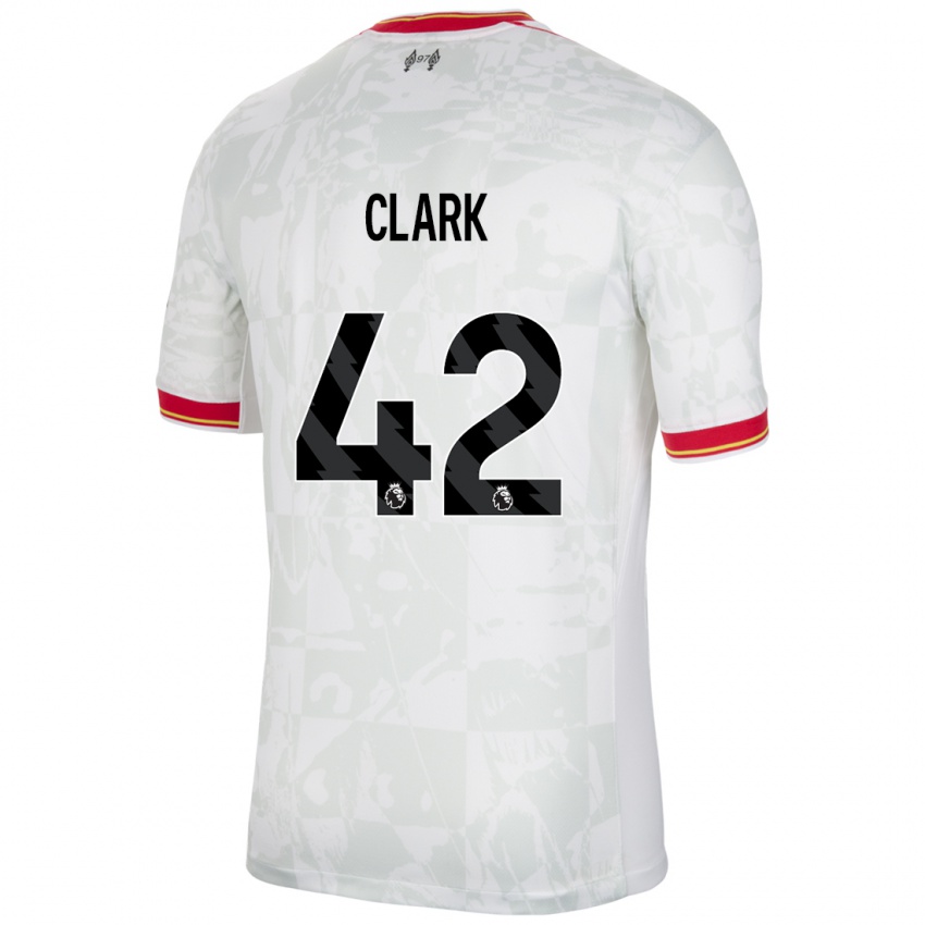 Homme Maillot Bobby Clark #42 Blanc Rouge Noir Troisieme 2024/25 T-Shirt Belgique