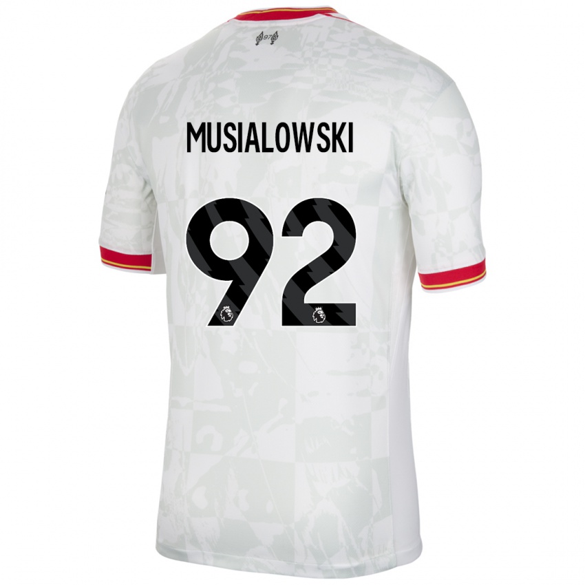 Homme Maillot Mateusz Musialowski #92 Blanc Rouge Noir Troisieme 2024/25 T-Shirt Belgique