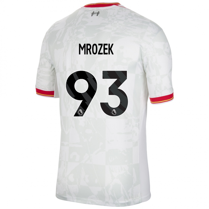 Homme Maillot Fabian Mrozek #93 Blanc Rouge Noir Troisieme 2024/25 T-Shirt Belgique