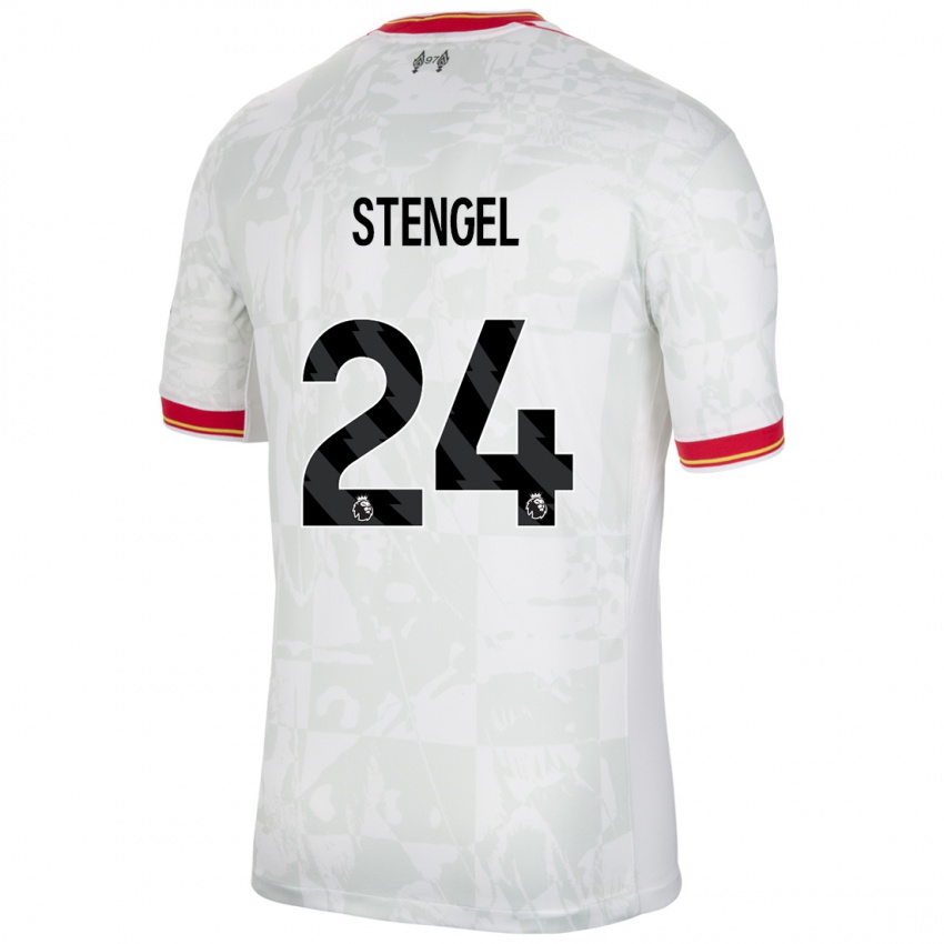 Homme Maillot Katie Stengel #24 Blanc Rouge Noir Troisieme 2024/25 T-Shirt Belgique