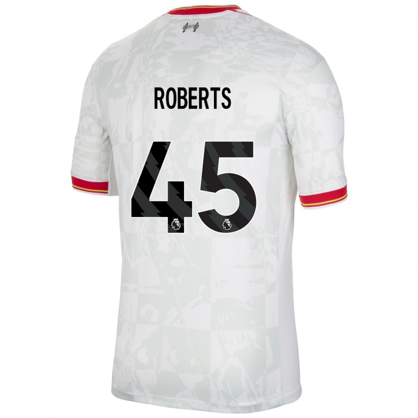 Homme Maillot Iwan Roberts #45 Blanc Rouge Noir Troisieme 2024/25 T-Shirt Belgique