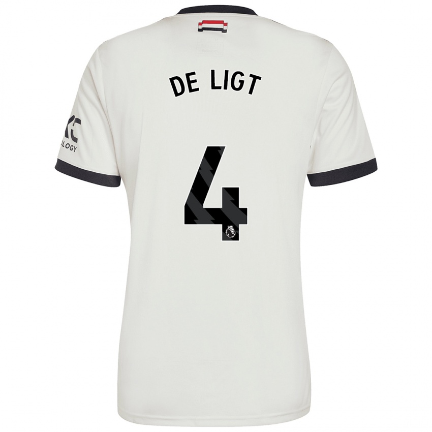 Homme Maillot Matthijs De Ligt #4 Blanc Cassé Troisieme 2024/25 T-Shirt Belgique