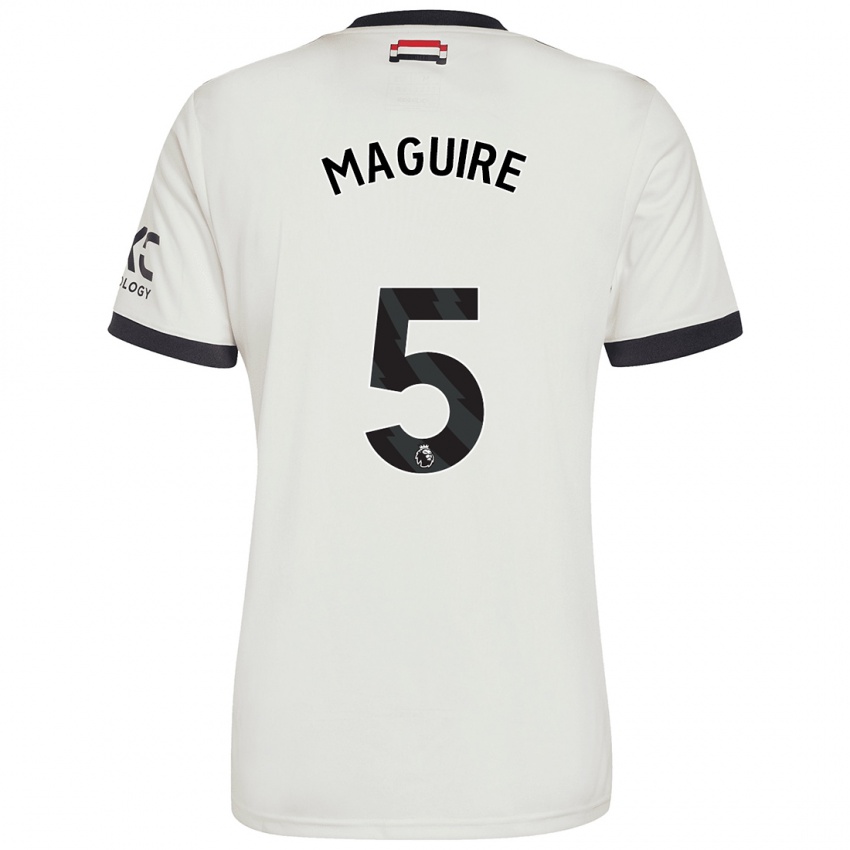 Homme Maillot Harry Maguire #5 Blanc Cassé Troisieme 2024/25 T-Shirt Belgique