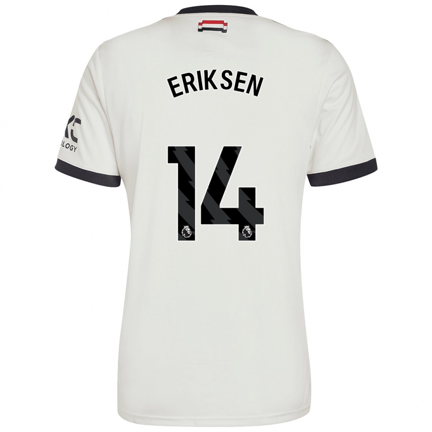 Homme Maillot Christian Eriksen #14 Blanc Cassé Troisieme 2024/25 T-Shirt Belgique