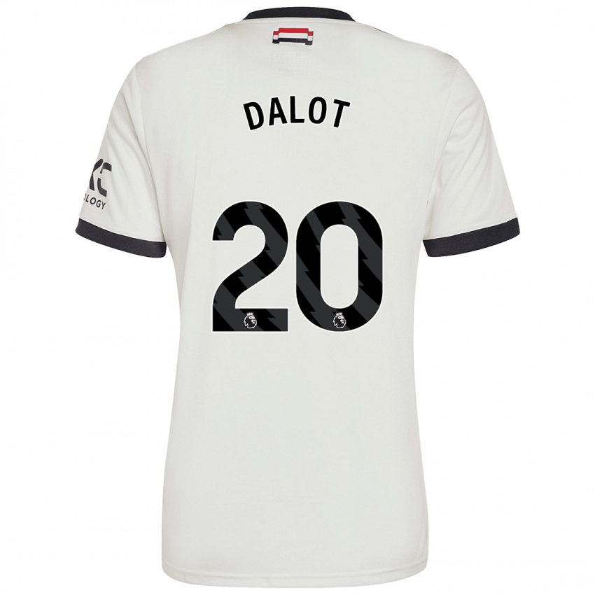 Homme Maillot Diogo Dalot #20 Blanc Cassé Troisieme 2024/25 T-Shirt Belgique