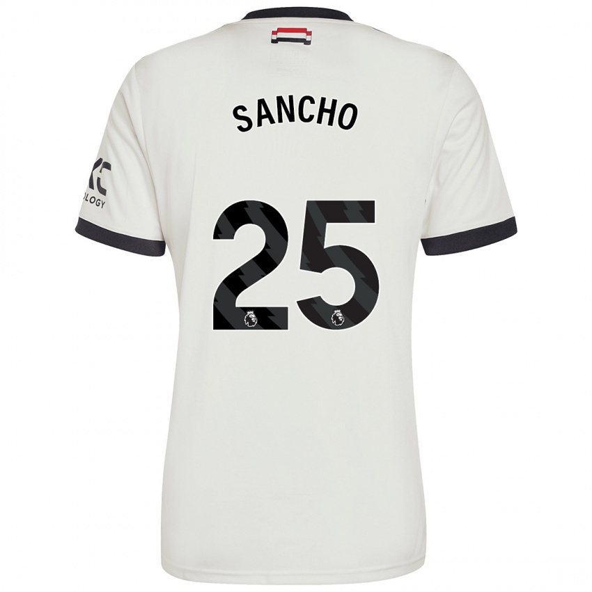 Homme Maillot Jadon Sancho #25 Blanc Cassé Troisieme 2024/25 T-Shirt Belgique