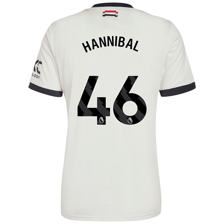 Homme Maillot Hannibal Mejbri #46 Blanc Cassé Troisieme 2024/25 T-Shirt Belgique