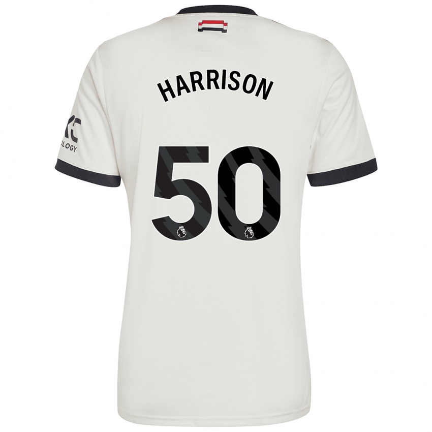 Homme Maillot Elyh Harrison #50 Blanc Cassé Troisieme 2024/25 T-Shirt Belgique