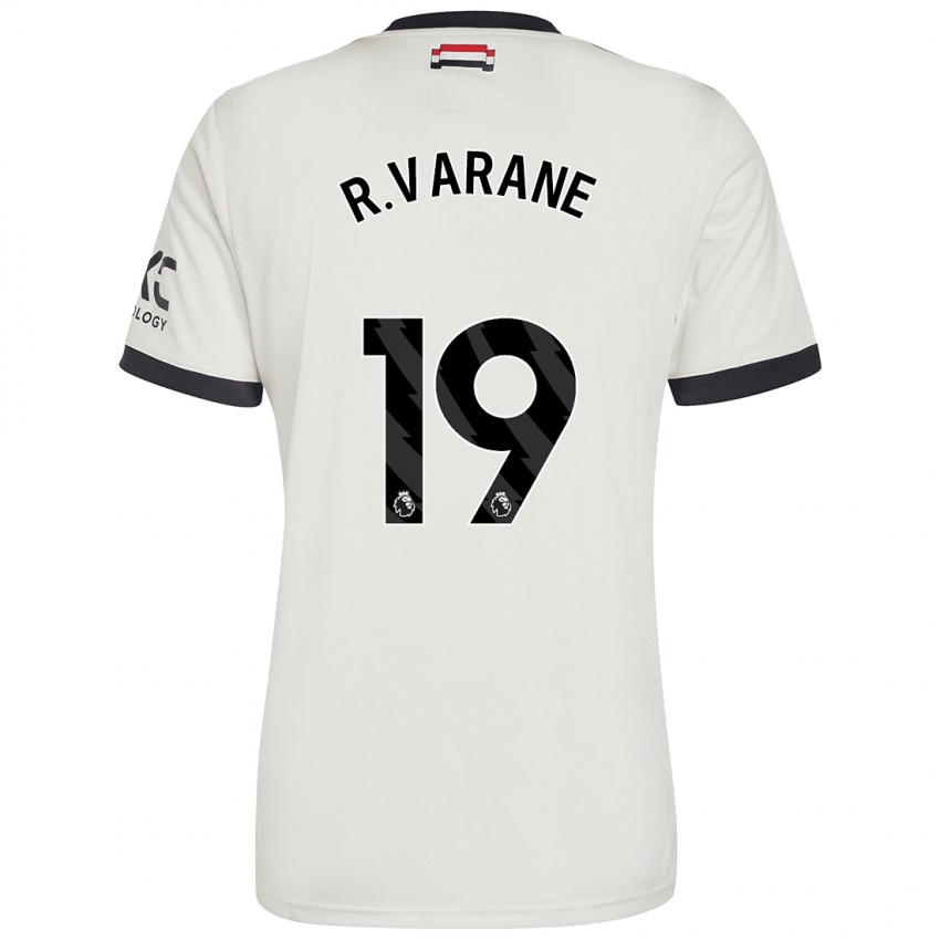 Homme Maillot Raphael Varane #19 Blanc Cassé Troisieme 2024/25 T-Shirt Belgique