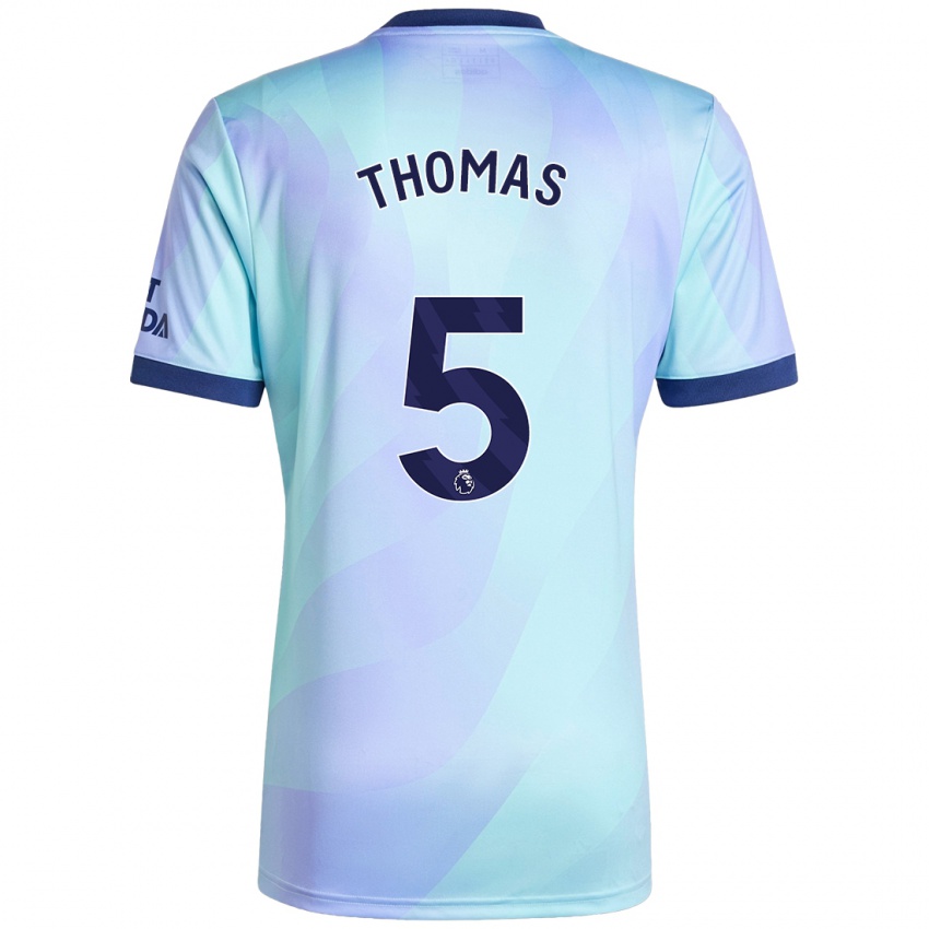 Homme Maillot Thomas Partey #5 Aqua Troisieme 2024/25 T-Shirt Belgique