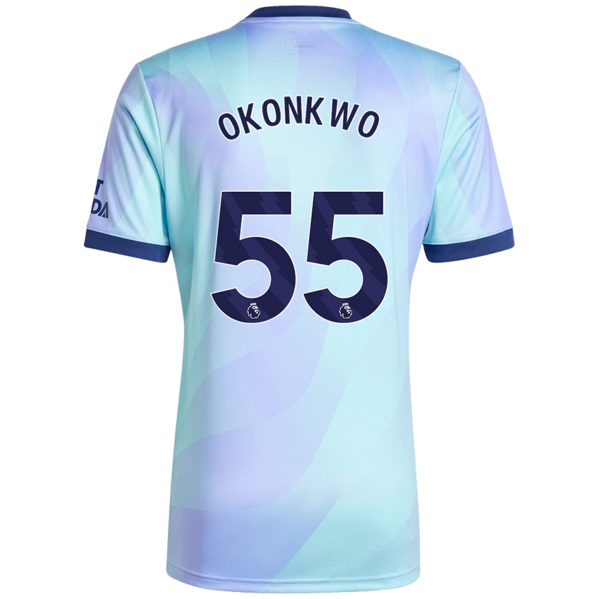 Homme Maillot Brian Okonkwo #55 Aqua Troisieme 2024/25 T-Shirt Belgique