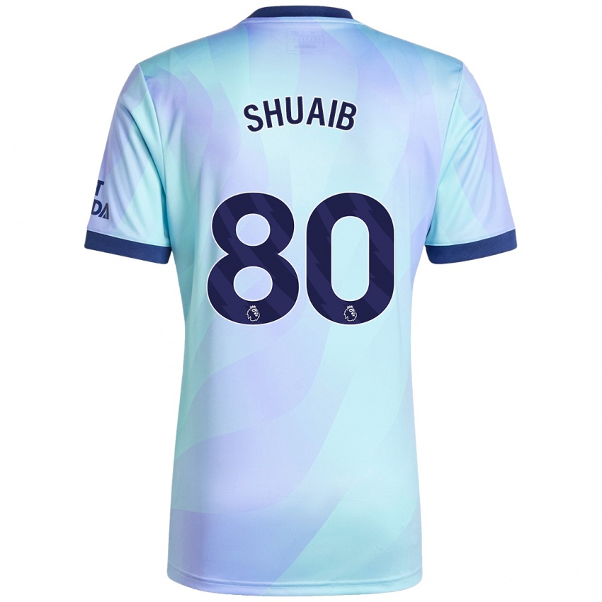 Homme Maillot Zac Shuaib #80 Aqua Troisieme 2024/25 T-Shirt Belgique