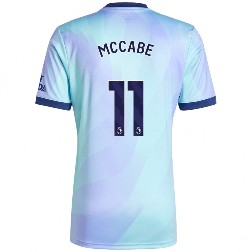 Homme Maillot Katie Mccabe #11 Aqua Troisieme 2024/25 T-Shirt Belgique