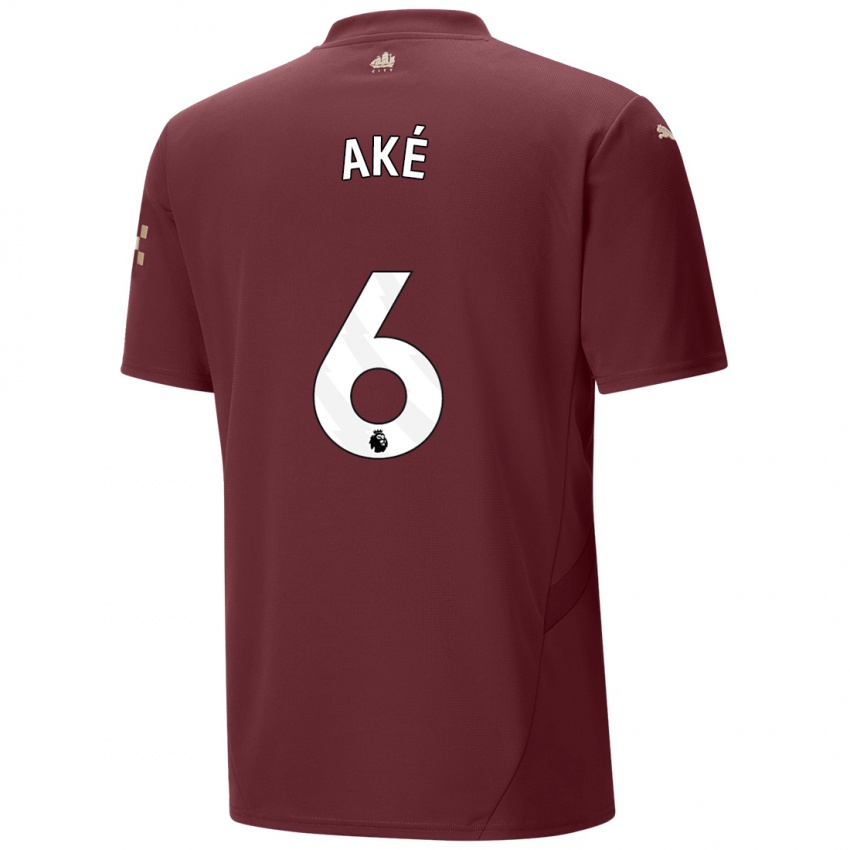 Herren Nathan Ake #6 Kastanienbraun Ausweichtrikot Trikot 2024/25 T-Shirt Belgien