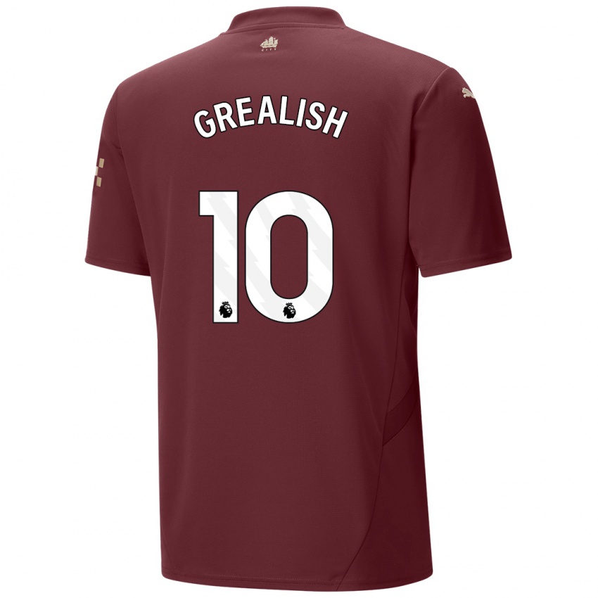 Heren Jack Grealish #10 Kastanjebruin Thuisshirt Derde Tenue 2024/25 T-Shirt België