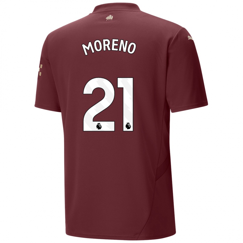 Herren Marlos Moreno #21 Kastanienbraun Ausweichtrikot Trikot 2024/25 T-Shirt Belgien