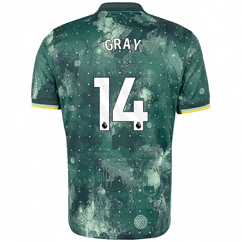 Heren Archie Gray #14 Muntgroen Thuisshirt Derde Tenue 2024/25 T-Shirt België