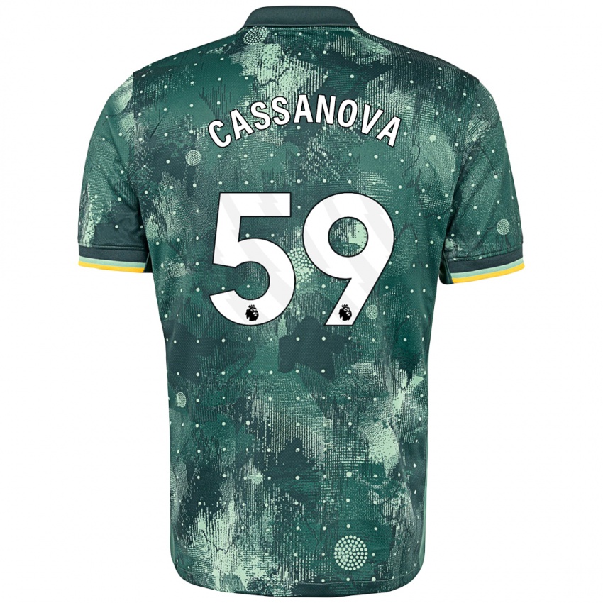 Heren Dante Cassanova #59 Muntgroen Thuisshirt Derde Tenue 2024/25 T-Shirt België