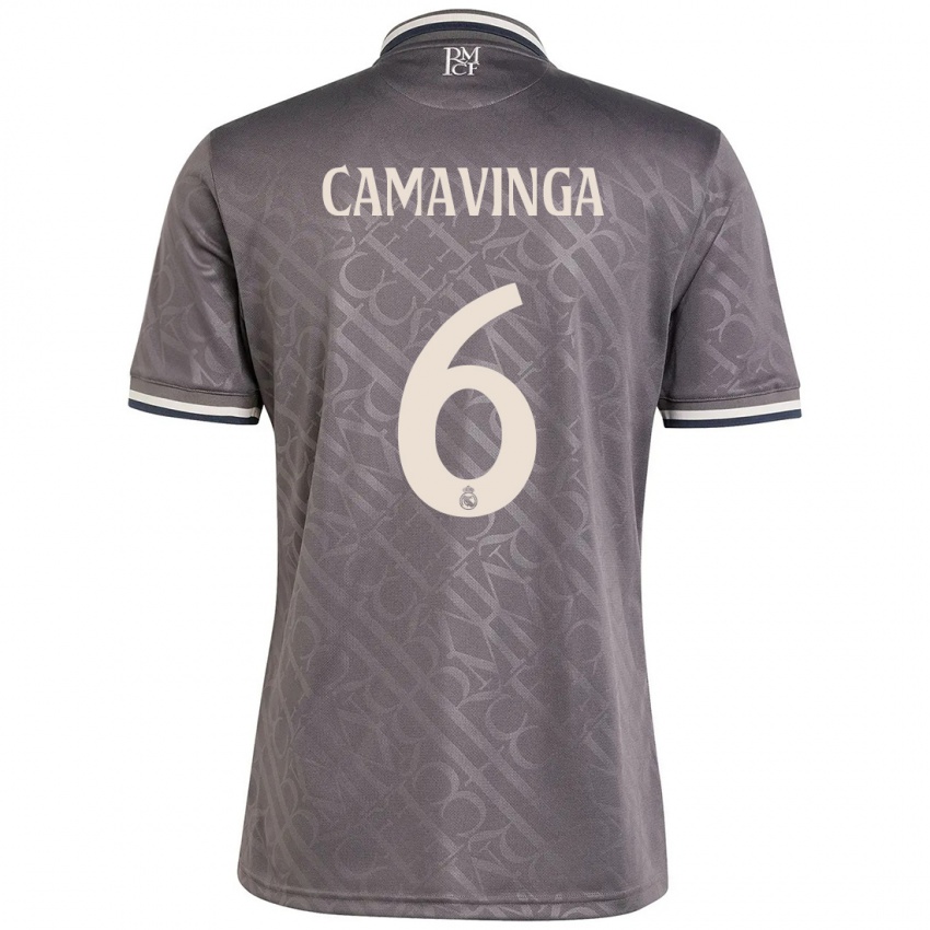 Heren Eduardo Camavinga #6 Houtskool Thuisshirt Derde Tenue 2024/25 T-Shirt België