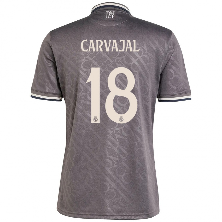 Herren Angel Carvajal #18 Anthrazit Ausweichtrikot Trikot 2024/25 T-Shirt Belgien