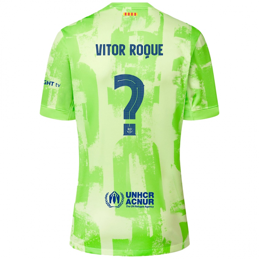 Homme Maillot Vitor Roque #8 Citron Vert Troisieme 2024/25 T-Shirt Belgique