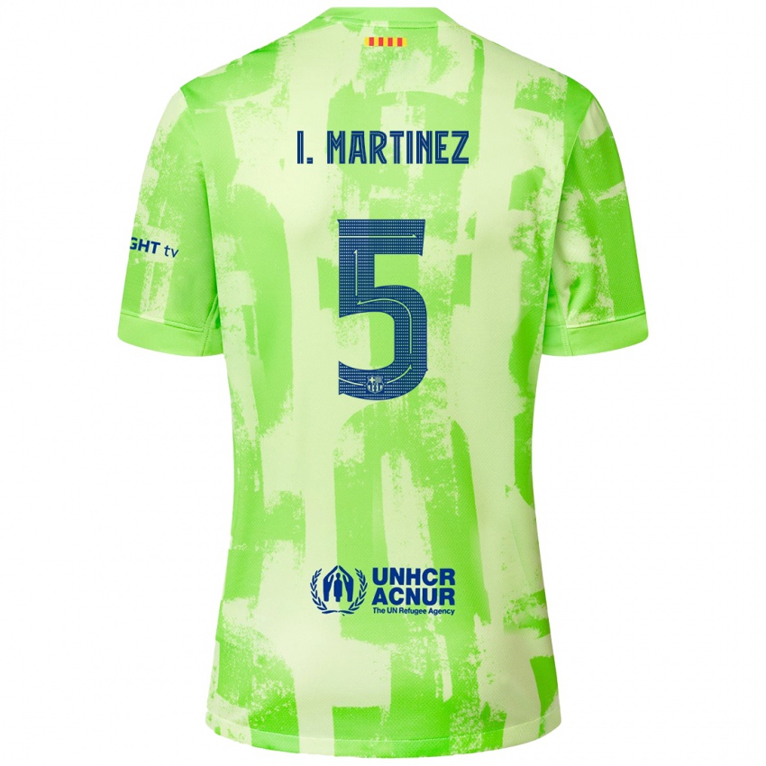 Homme Maillot Iñigo Martínez #5 Citron Vert Troisieme 2024/25 T-Shirt Belgique