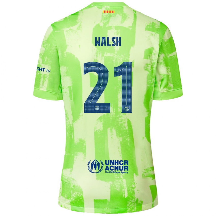 Homme Maillot Keira Walsh #21 Citron Vert Troisieme 2024/25 T-Shirt Belgique