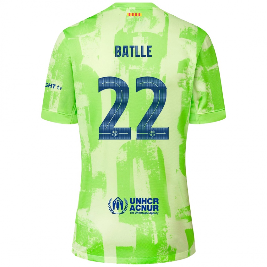 Homme Maillot Ona Batlle #22 Citron Vert Troisieme 2024/25 T-Shirt Belgique