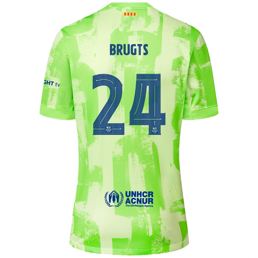 Homme Maillot Esmee Brugts #24 Citron Vert Troisieme 2024/25 T-Shirt Belgique