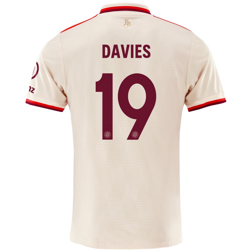 Heren Alphonso Davies #19 Linen Thuisshirt Derde Tenue 2024/25 T-Shirt België