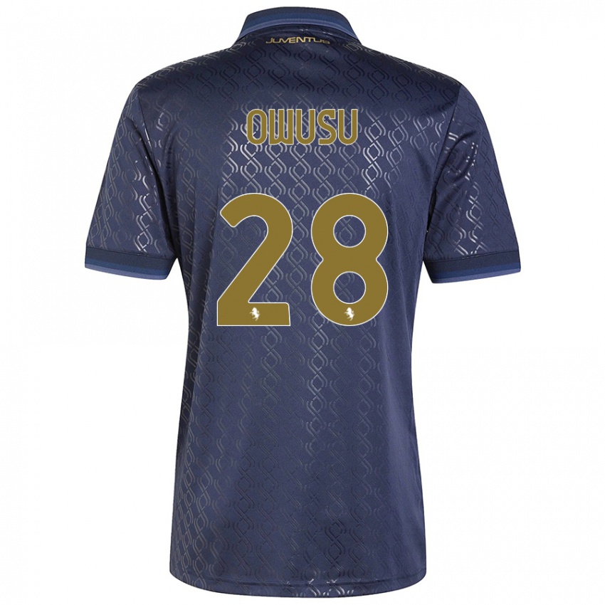 Homme Maillot Augusto Owusu #28 Bleu Marine Troisieme 2024/25 T-Shirt Belgique