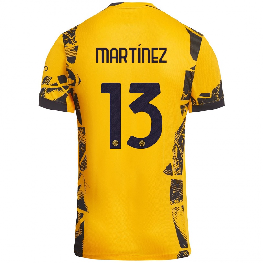 Heren Josep Martínez #13 Goud Zwart Thuisshirt Derde Tenue 2024/25 T-Shirt België