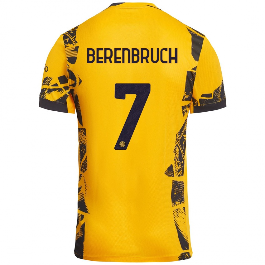 Heren Thomas Berenbruch #7 Goud Zwart Thuisshirt Derde Tenue 2024/25 T-Shirt België