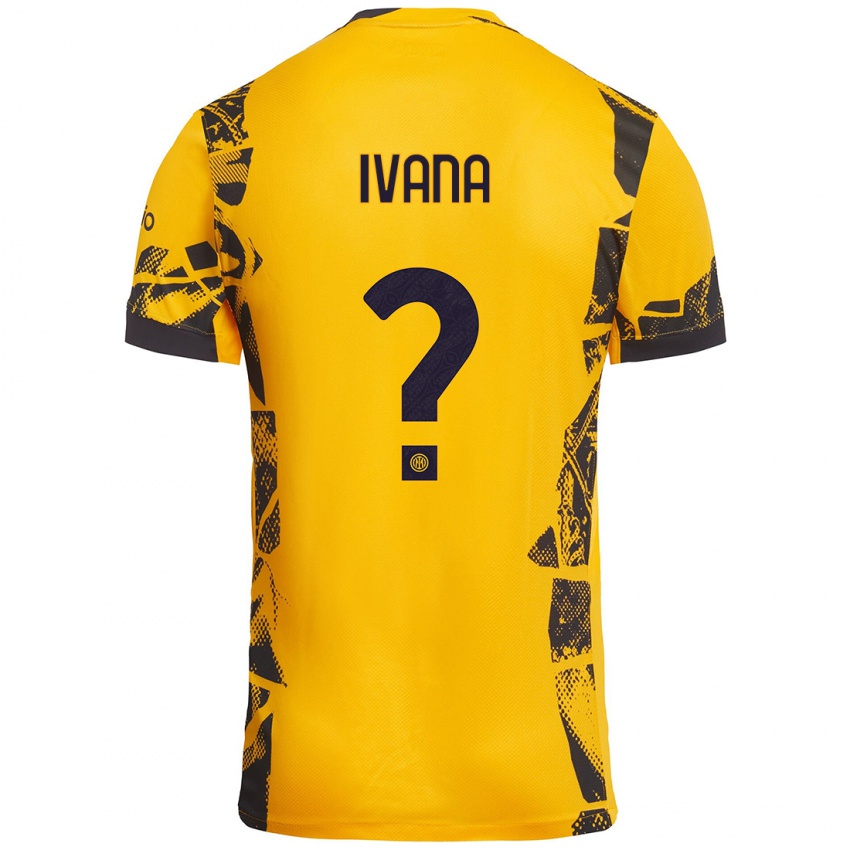 Heren Ivana Andrés #0 Goud Zwart Thuisshirt Derde Tenue 2024/25 T-Shirt België