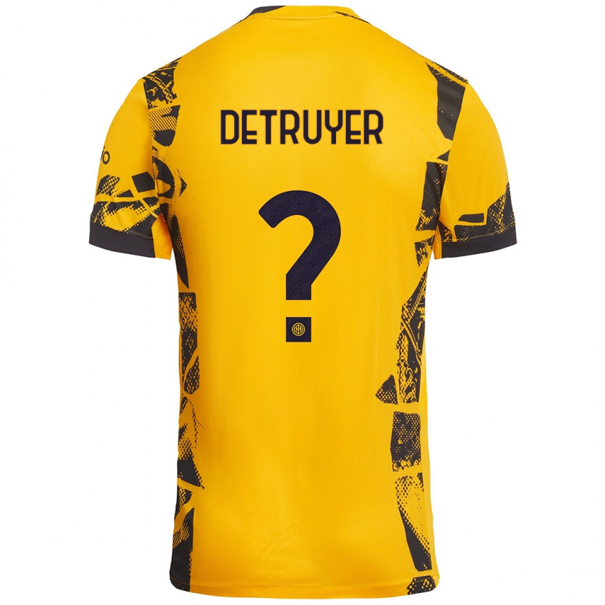 Heren Marie Detruyer #0 Goud Zwart Thuisshirt Derde Tenue 2024/25 T-Shirt België