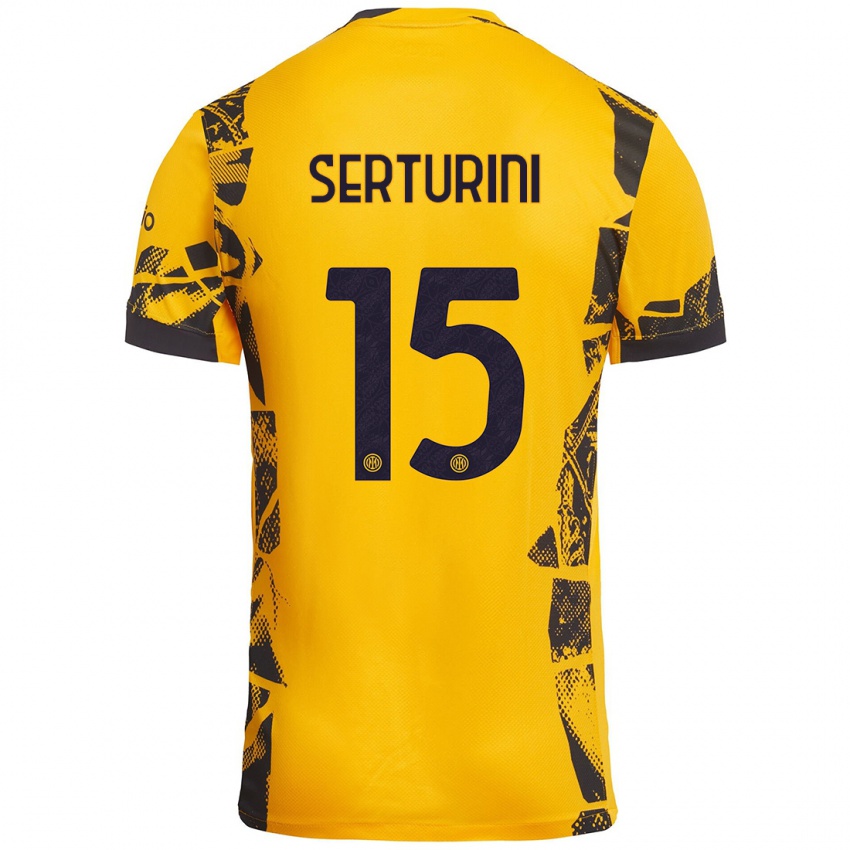 Heren Annamaria Serturini #15 Goud Zwart Thuisshirt Derde Tenue 2024/25 T-Shirt België