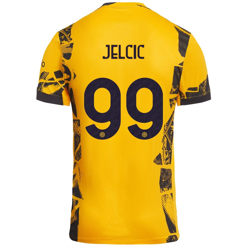 Heren Maja Jelčić #99 Goud Zwart Thuisshirt Derde Tenue 2024/25 T-Shirt België