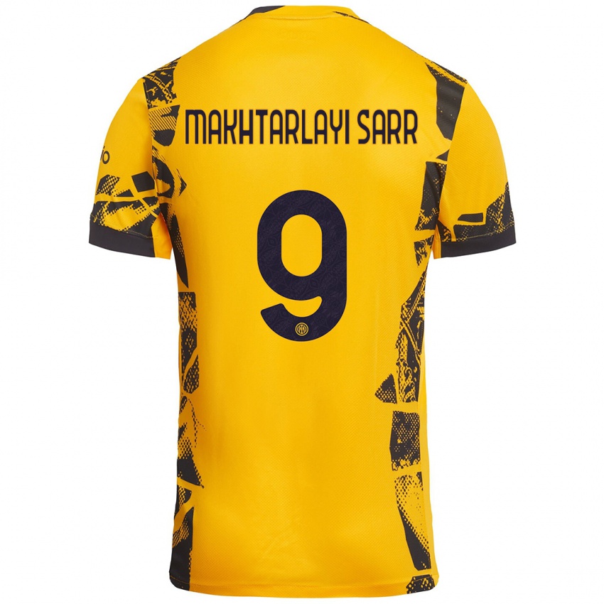 Heren Amadou Makhtarlayi Sarr #9 Goud Zwart Thuisshirt Derde Tenue 2024/25 T-Shirt België