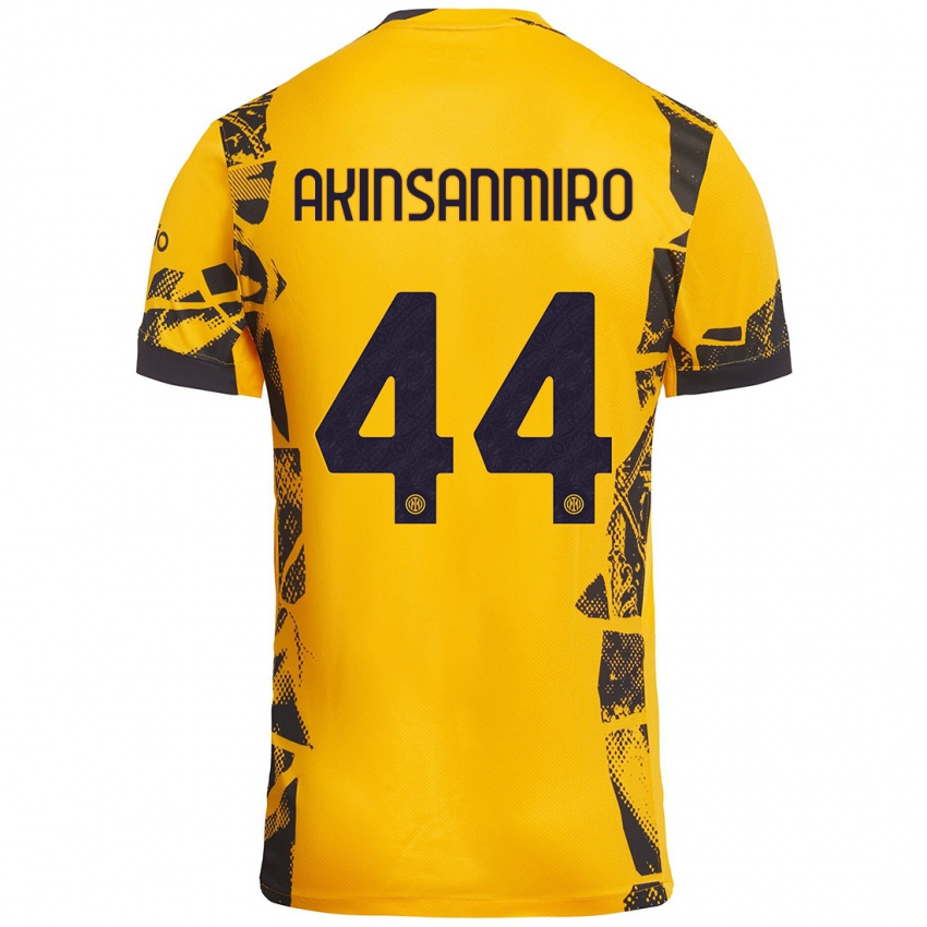 Heren Ebenezer Akinsanmiro #44 Goud Zwart Thuisshirt Derde Tenue 2024/25 T-Shirt België