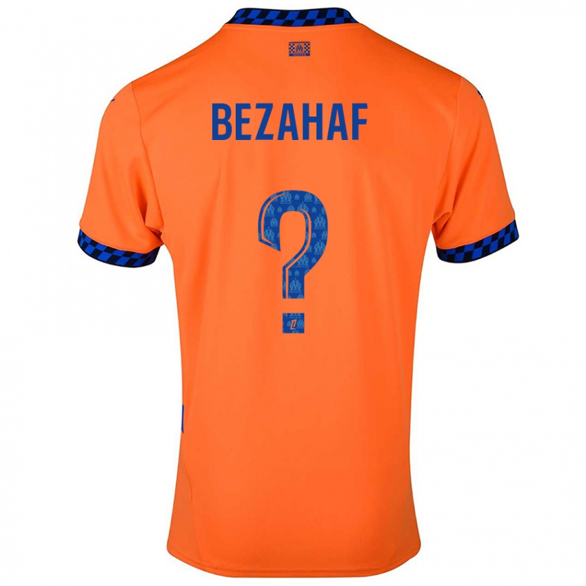 Homme Maillot Kelyann Bezahaf #0 Orange Bleu Foncé Troisieme 2024/25 T-Shirt Belgique