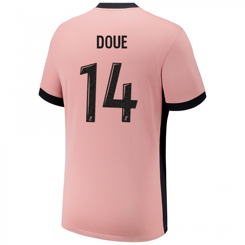 Herren Désiré Doué #14 Rostros Ausweichtrikot Trikot 2024/25 T-Shirt Belgien