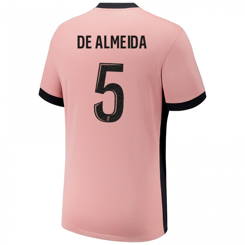 Homme Maillot Elisa De Almeida #5 Rouille Rose Troisieme 2024/25 T-Shirt Belgique