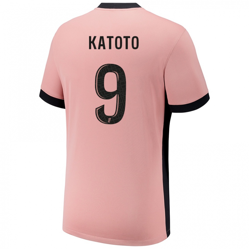 Homme Maillot Marie-Antoinette Katoto #9 Rouille Rose Troisieme 2024/25 T-Shirt Belgique